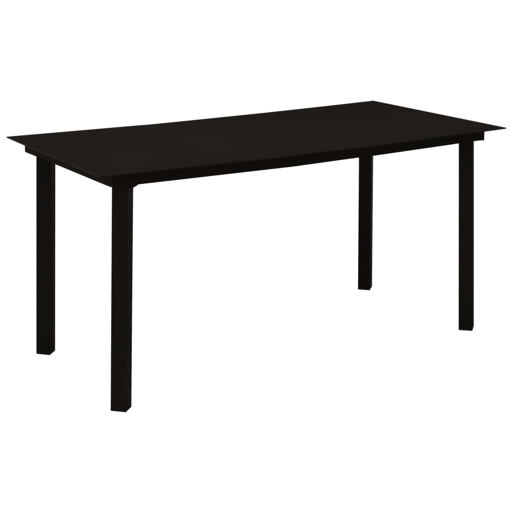 7-Delige Tuinset Pvc-Rattan Zwart