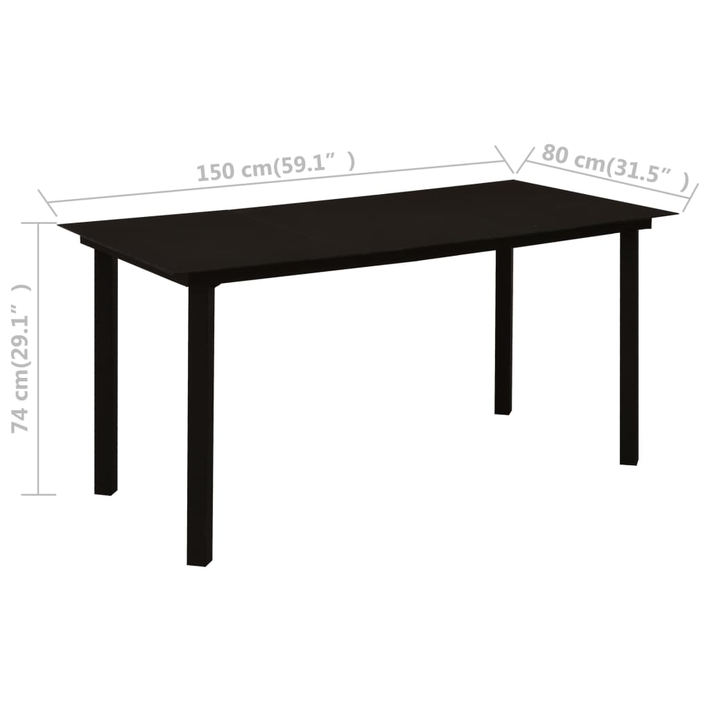7-Delige Tuinset Pvc-Rattan Zwart