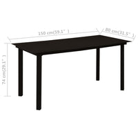 7-Delige Tuinset Pvc-Rattan Zwart