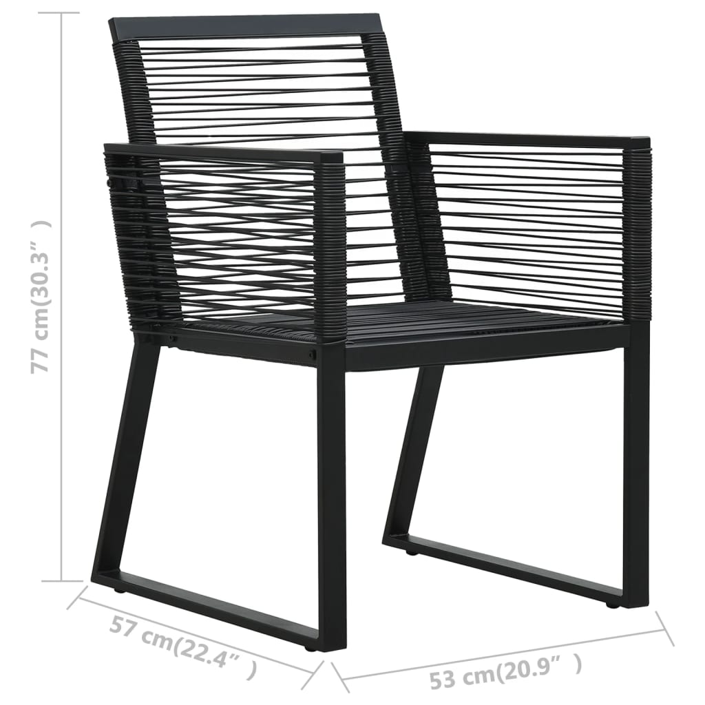 7-Delige Tuinset Pvc-Rattan Zwart