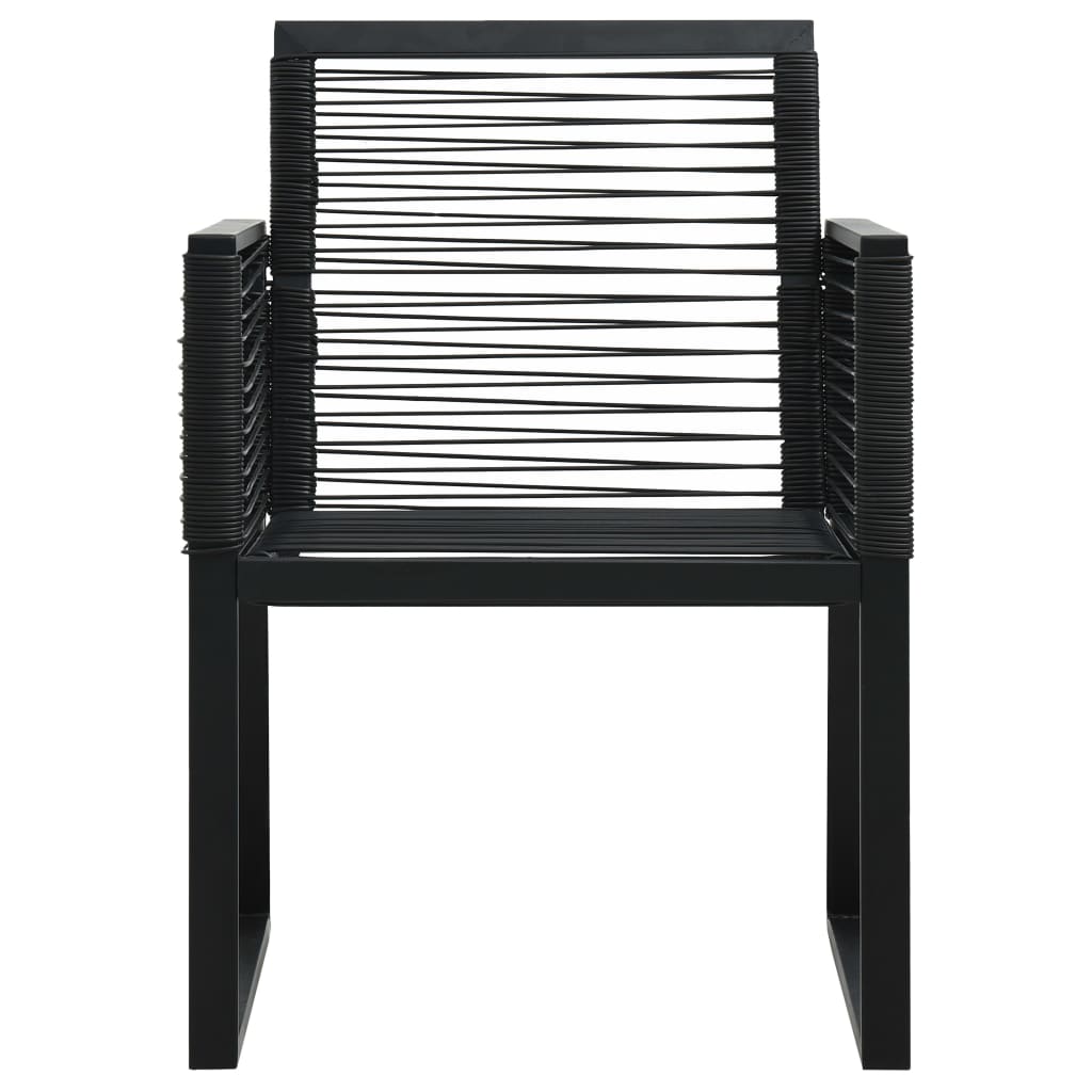 7-Delige Tuinset Pvc-Rattan Zwart