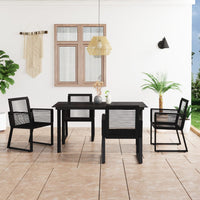 7-Delige Tuinset Pvc-Rattan Zwart