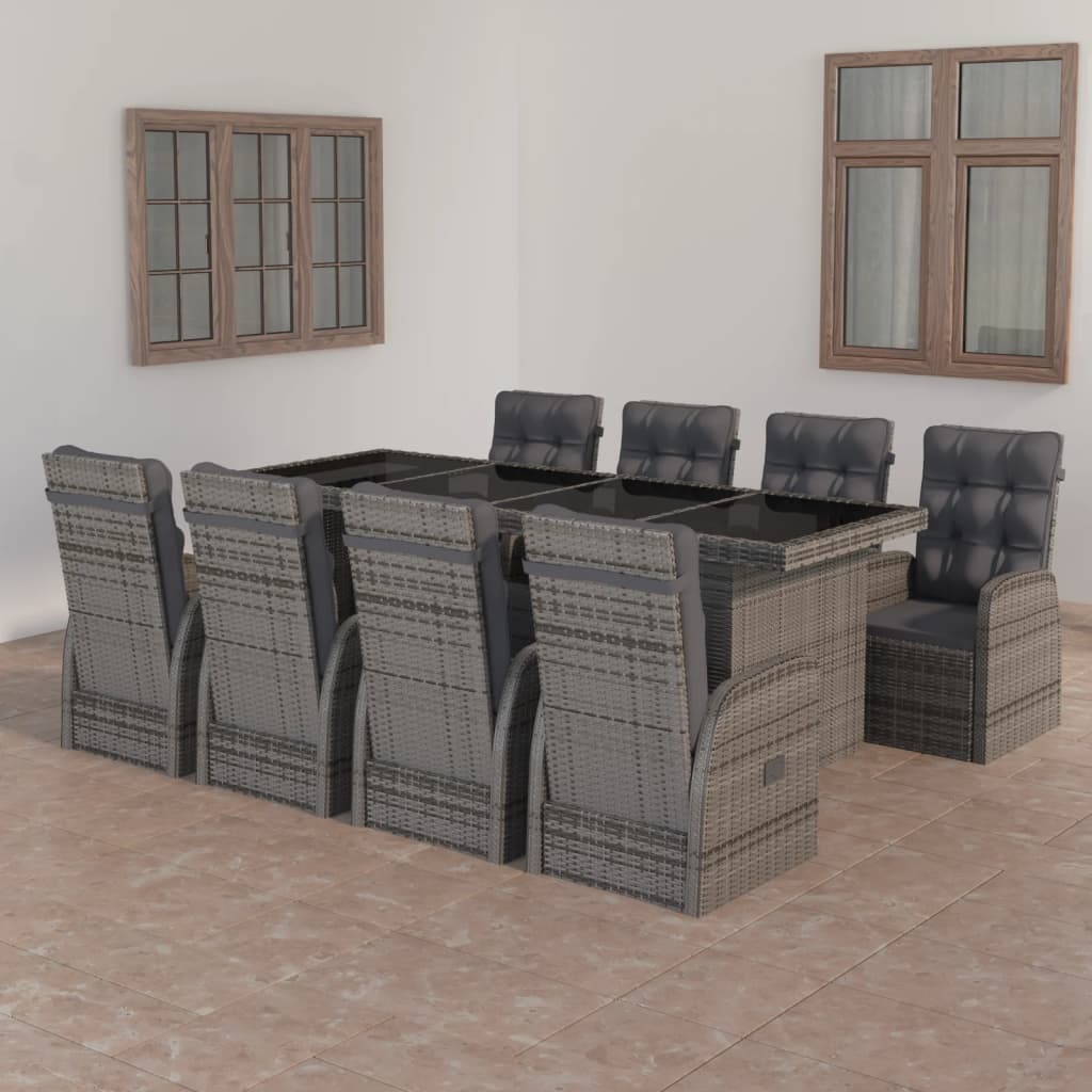 7-Delige Tuinset Met Kussens Poly Rattan