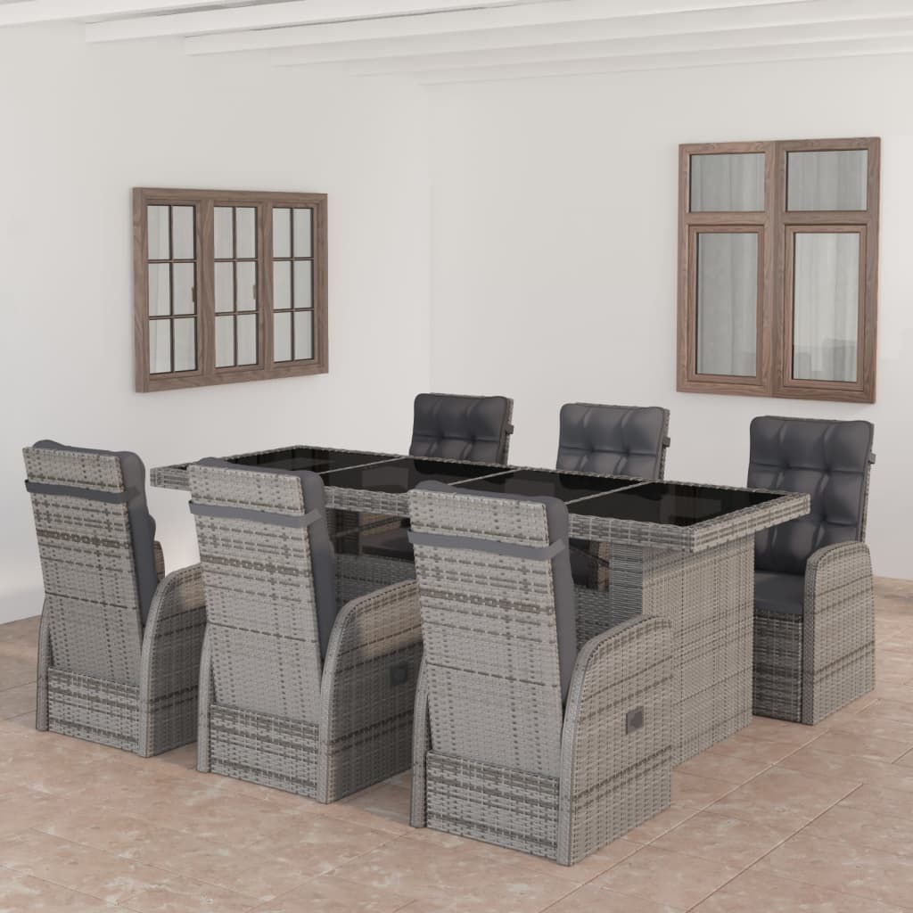 7-Delige Tuinset Met Kussens Poly Rattan