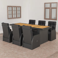 7-Delige Tuinset Met Kussens Poly Rattan