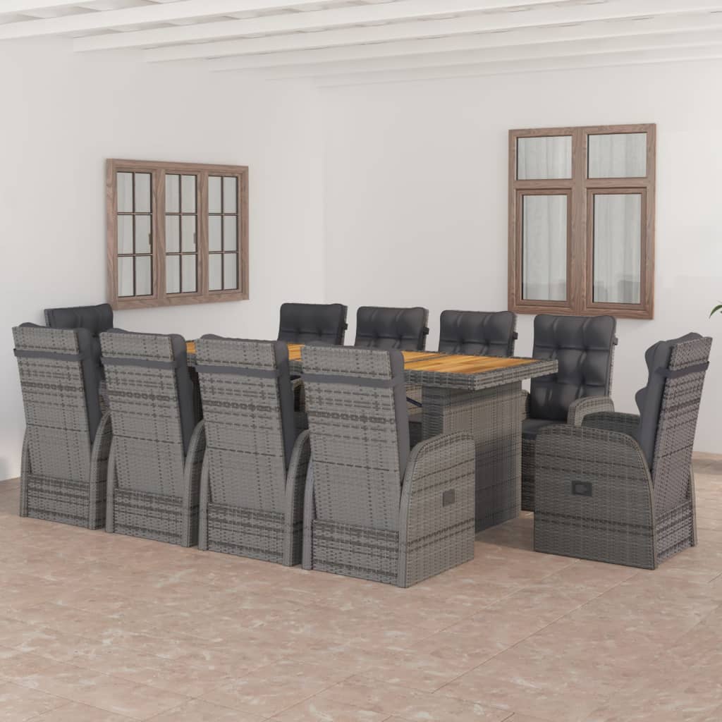 7-Delige Tuinset Met Kussens Poly Rattan