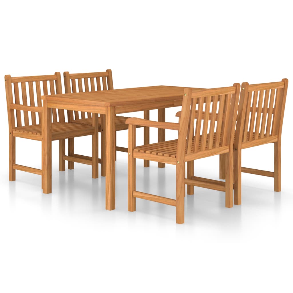 5-Delige Tuinset 140X80 Cm Massief Teakhout