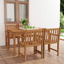 5-Delige Tuinset 140X80 Cm Massief Teakhout
