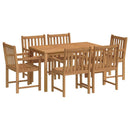 7-Delige Tuinset 140X80 Cm Massief Teakhout