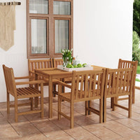 7-Delige Tuinset 140X80 Cm Massief Teakhout
