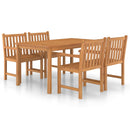 5-Delige Tuinset 150X90 Cm Massief Teakhout