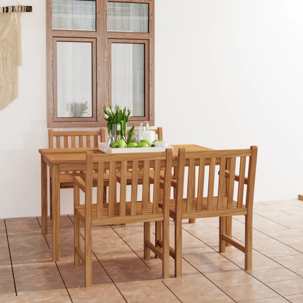 5-Delige Tuinset 150X90 Cm Massief Teakhout