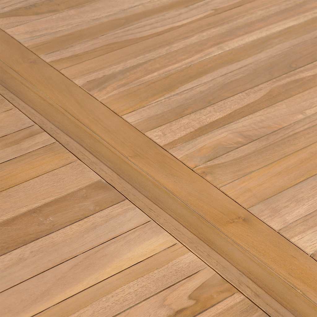 7-Delige Tuinset 150X90 Cm Massief Teakhout