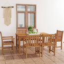 7-Delige Tuinset 150X90 Cm Massief Teakhout