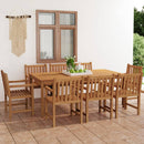 9-Delige Tuinset 200X100 Cm Massief Teakhout