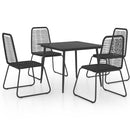 5-Delige Tuinset Pvc-Rattan Zwart