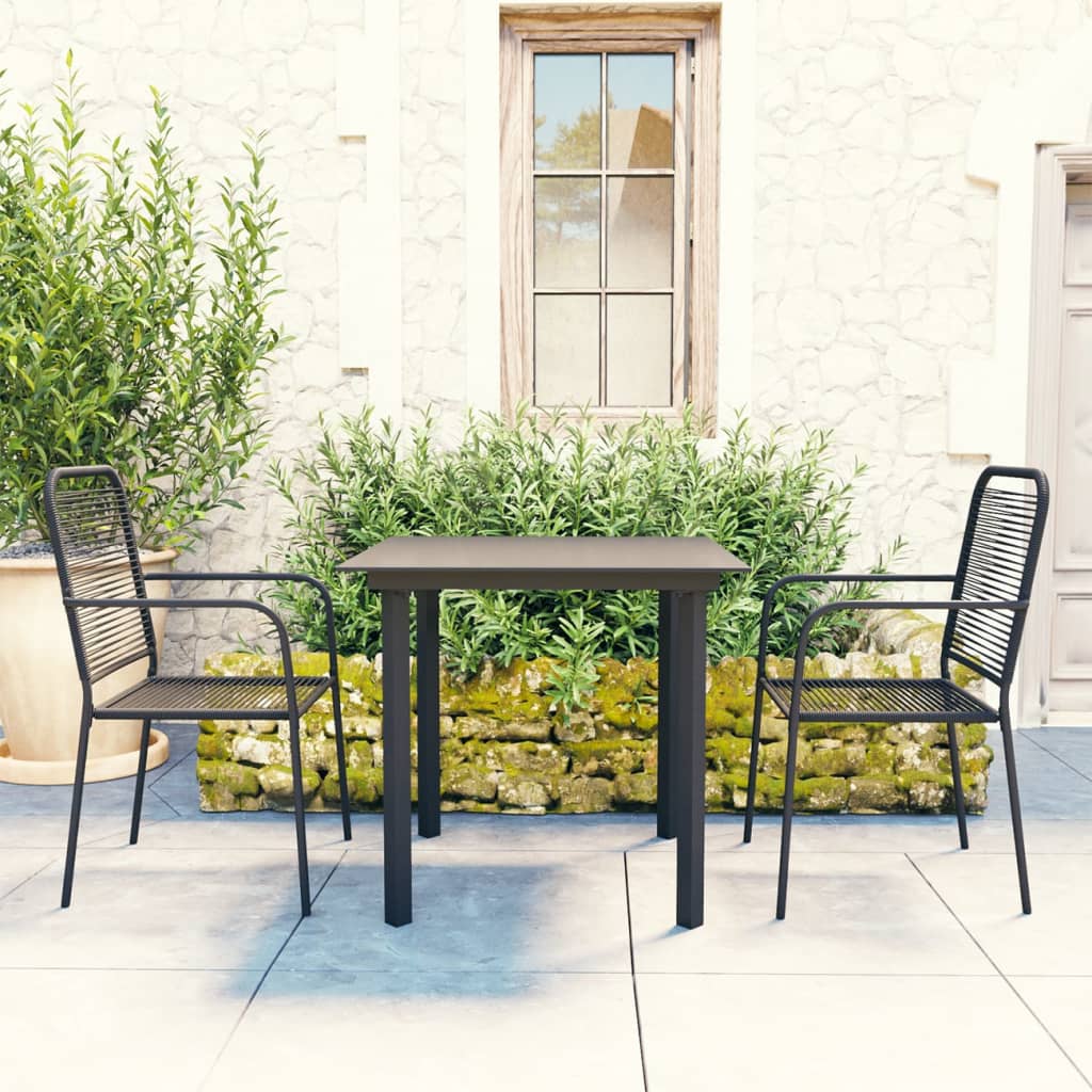 7-Delige Tuinset Glas En Staal Zwart