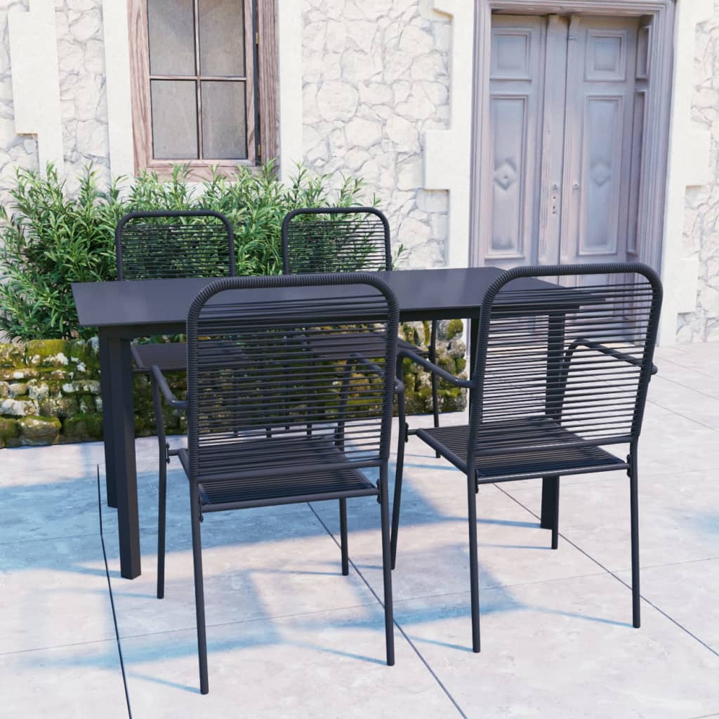 7-Delige Tuinset Glas En Staal Zwart