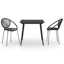 3-Delige Tuinset Pvc-Rattan Zwart