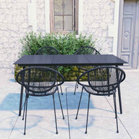 3-Delige Tuinset Pvc-Rattan Zwart