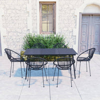 3-Delige Tuinset Pvc-Rattan Zwart