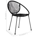 3-Delige Tuinset Pvc-Rattan Zwart