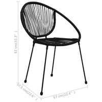 3-Delige Tuinset Pvc-Rattan Zwart