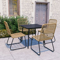 5-Delige Tuinset Poly Rattan En Glas