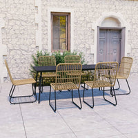 5-Delige Tuinset Poly Rattan En Glas