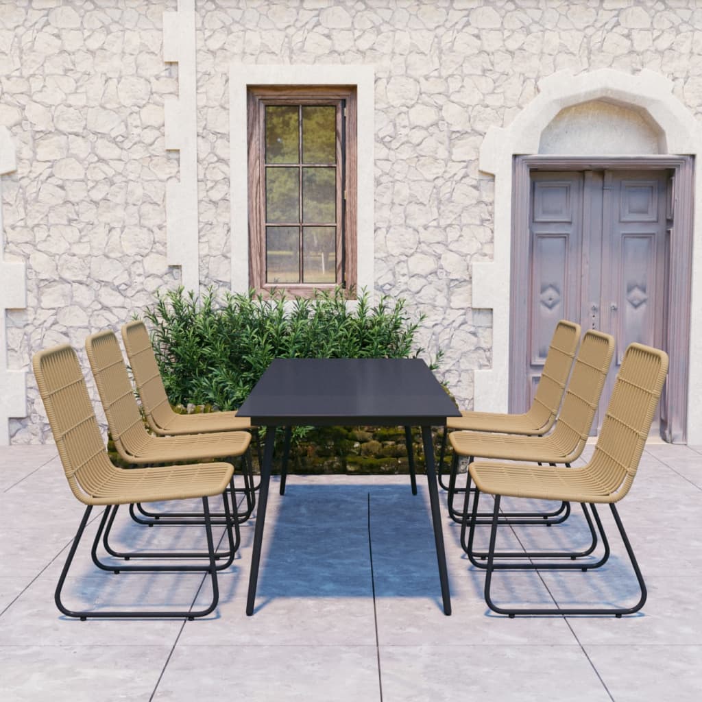 5-Delige Tuinset Poly Rattan En Glas