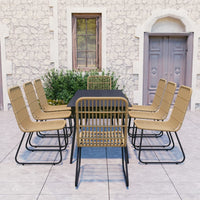 5-Delige Tuinset Poly Rattan En Glas