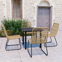 5-Delige Tuinset Poly Rattan En Glas