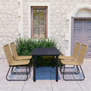 5-Delige Tuinset Poly Rattan En Glas