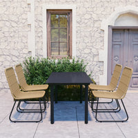 5-Delige Tuinset Poly Rattan En Glas