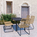 5-Delige Tuinset Poly Rattan En Glas