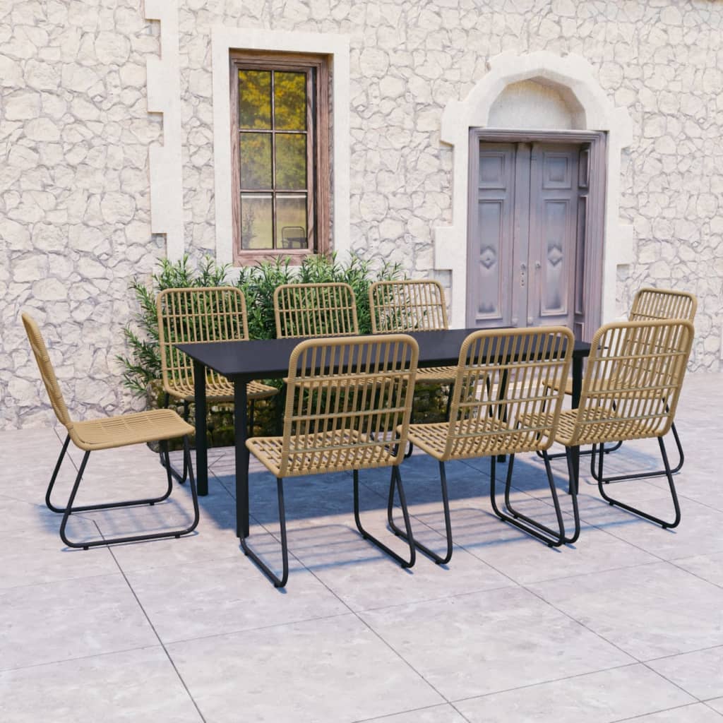 5-Delige Tuinset Poly Rattan En Glas