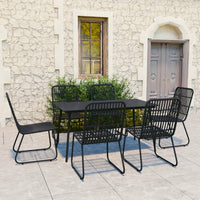 5-Delige Tuinset Poly Rattan En Glas