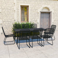 5-Delige Tuinset Poly Rattan En Glas