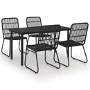 5-Delige Tuinset Poly Rattan En Glas