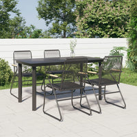 7-Delige Tuinset Pvc-Rattan Zwart