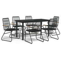 7-Delige Tuinset Pvc-Rattan Zwart