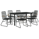 7-Delige Tuinset Pvc-Rattan Zwart