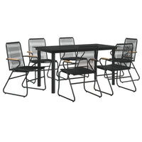 7-Delige Tuinset Pvc-Rattan Zwart