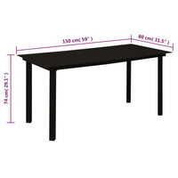 7-Delige Tuinset Pvc-Rattan Zwart