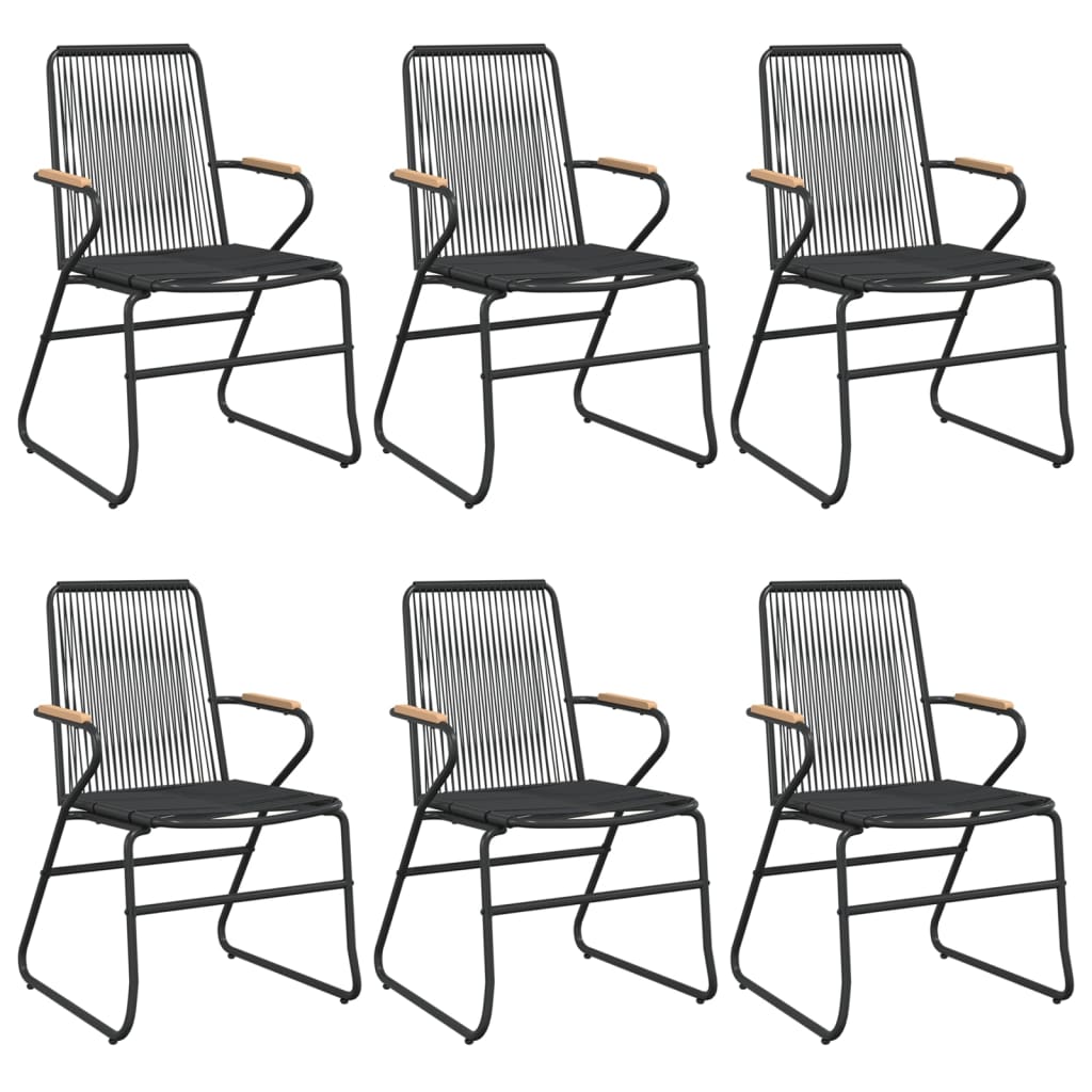 7-Delige Tuinset Pvc-Rattan Zwart