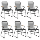 7-Delige Tuinset Pvc-Rattan Zwart