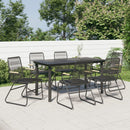 7-Delige Tuinset Pvc-Rattan Zwart