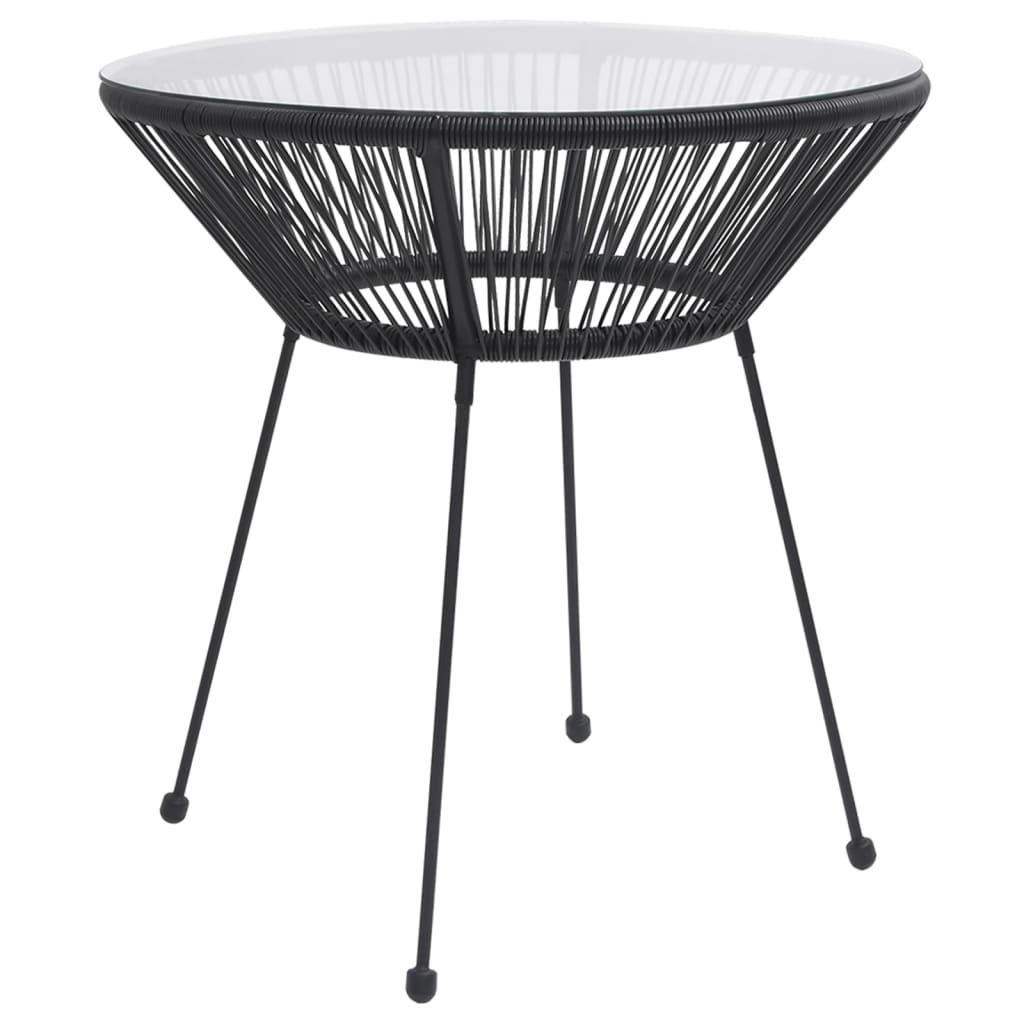 3-Delige Tuinset Pvc-Rattan Zwart