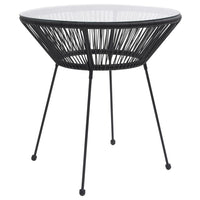 3-Delige Tuinset Pvc-Rattan Zwart