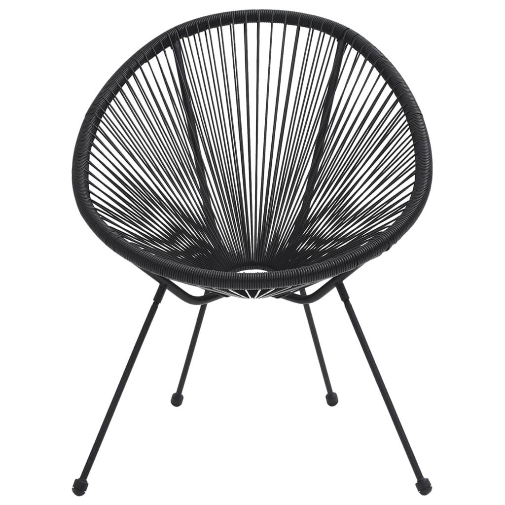 3-Delige Tuinset Pvc-Rattan Zwart